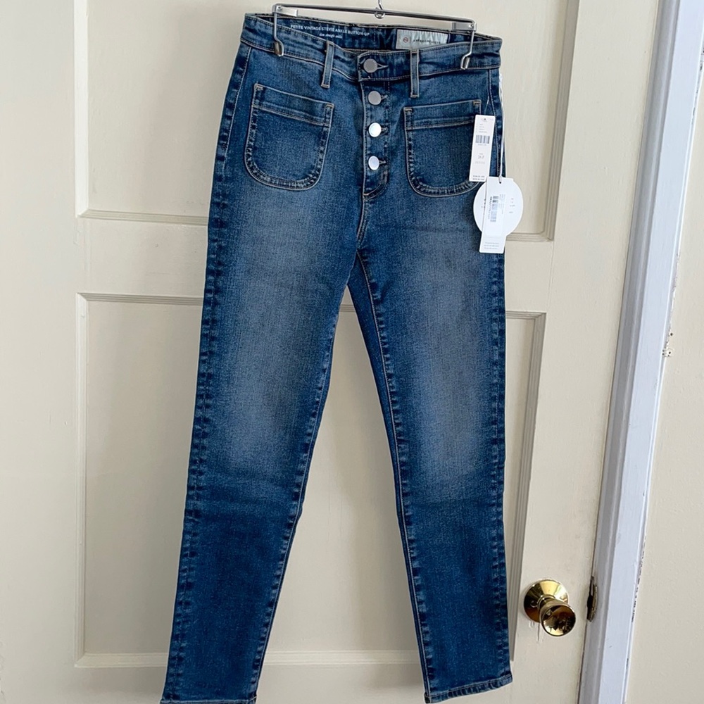 NWT Petite Vintage Stevie Ankle Button-Up Jeans